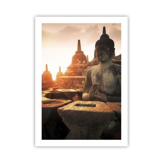 Obraz - Plakat - Pogoda wielkiej mądrości - 50x70cm - Azja Budda Borobudur - Nowoczesny modny obraz Plakat bez ramy do Salonu Sypialni ARTTOR ARTTOR