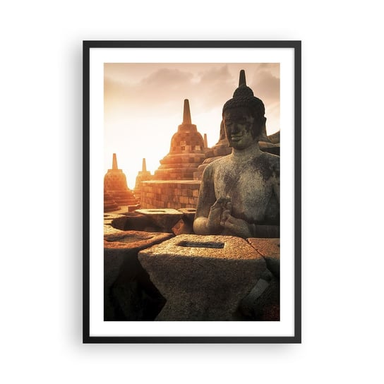 Obraz - Plakat - Pogoda wielkiej mądrości - 50x70cm - Azja Budda Borobudur - Nowoczesny modny obraz Plakat czarna rama ARTTOR ARTTOR
