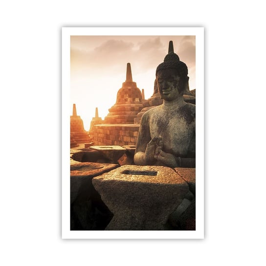 Obraz - Plakat - Pogoda wielkiej mądrości - 61x91cm - Azja Budda Borobudur - Foto Plakaty na ścianę bez ramy - Plakat do Salonu Sypialni ARTTOR ARTTOR
