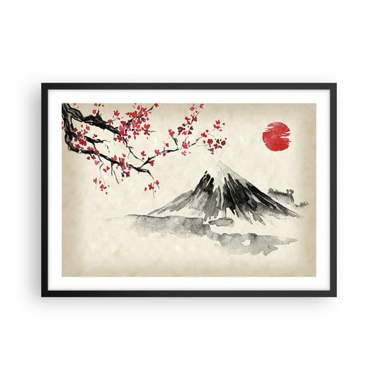 Obraz - Plakat - Pokochaj Japonię - 70x50cm - Krajobraz Fudżi Wulkan - Nowoczesny modny obraz Plakat czarna rama ARTTOR ARTTOR