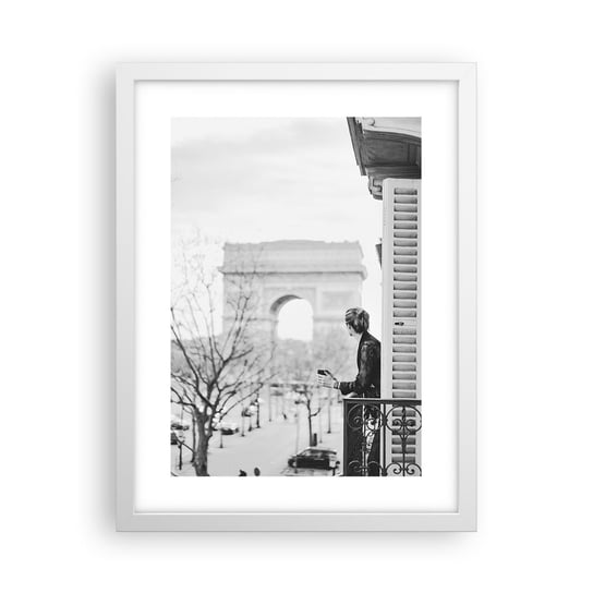 Obraz - Plakat - Pokój z widokiem - 30x40cm - Łuk Triumfalny Paryż Architektura - Foto Plakaty na ścianę w ramie białej - Plakat do Salonu Sypialni ARTTOR ARTTOR