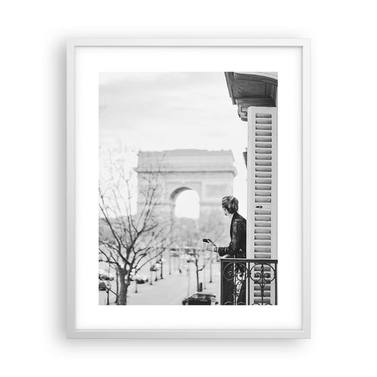 Obraz - Plakat - Pokój z widokiem - 40x50cm - Łuk Triumfalny Paryż Architektura - Foto Plakaty w ramie koloru białego do Salonu Sypialni ARTTOR ARTTOR