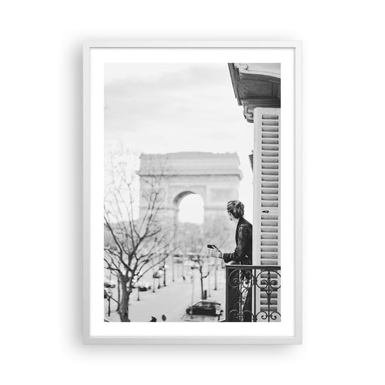 Obraz - Plakat - Pokój z widokiem - 50x70cm - Łuk Triumfalny Paryż Architektura - Nowoczesny modny obraz Plakat rama biała ARTTOR ARTTOR