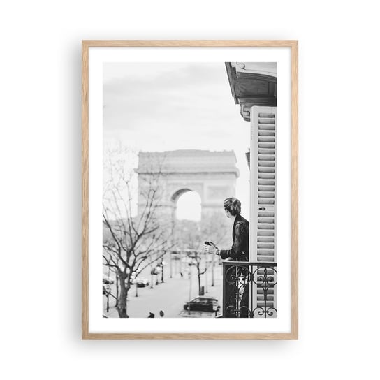 Obraz - Plakat - Pokój z widokiem - 50x70cm - Łuk Triumfalny Paryż Architektura - Nowoczesny modny obraz Plakat rama jasny dąb ARTTOR ARTTOR
