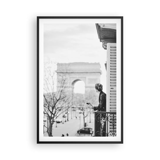 Obraz - Plakat - Pokój z widokiem - 61x91cm - Łuk Triumfalny Paryż Architektura - Foto Plakaty na ścianę w czarnej ramie - Plakat do Salonu Sypialni ARTTOR ARTTOR