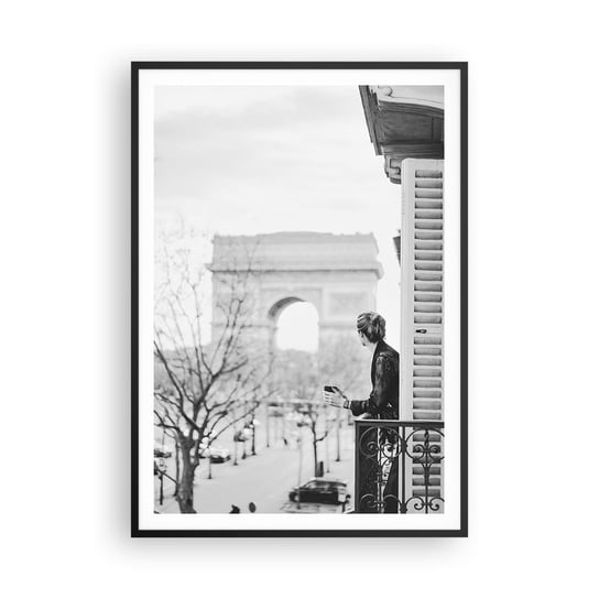 Obraz - Plakat - Pokój z widokiem - 70x100cm - Łuk Triumfalny Paryż Architektura - Foto Plakaty w ramie koloru czarnego do Salonu Sypialni ARTTOR ARTTOR