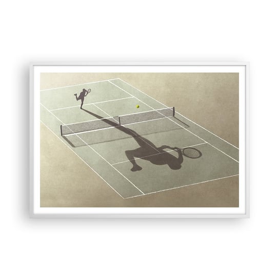 Obraz - Plakat - Pokonać siebie - 100x70cm - Tenis Korty Sport - Foto Plakaty w ramie koloru białego do Salonu Sypialni ARTTOR ARTTOR