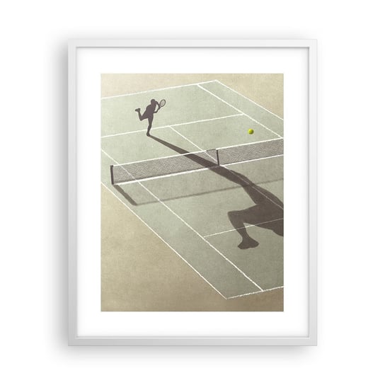 Obraz - Plakat - Pokonać siebie - 40x50cm - Tenis Korty Sport - Foto Plakaty w ramie koloru białego do Salonu Sypialni ARTTOR ARTTOR