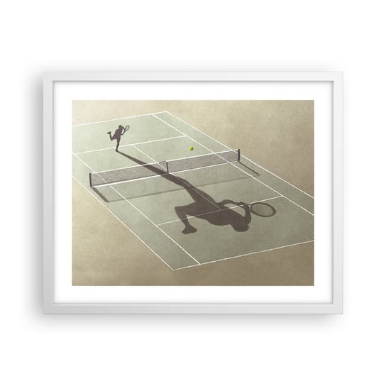 Obraz - Plakat - Pokonać siebie - 50x40cm - Tenis Korty Sport - Foto Plakaty w ramie koloru białego do Salonu Sypialni ARTTOR ARTTOR