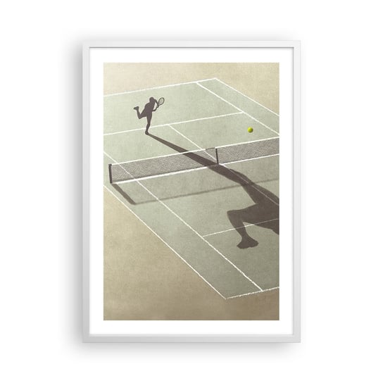 Obraz - Plakat - Pokonać siebie - 50x70cm - Tenis Korty Sport - Nowoczesny modny obraz Plakat rama biała ARTTOR ARTTOR