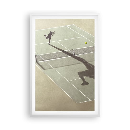 Obraz - Plakat - Pokonać siebie - 61x91cm - Tenis Korty Sport - Foto Plakaty na ścianę w ramie białej - Plakat do Salonu Sypialni ARTTOR ARTTOR