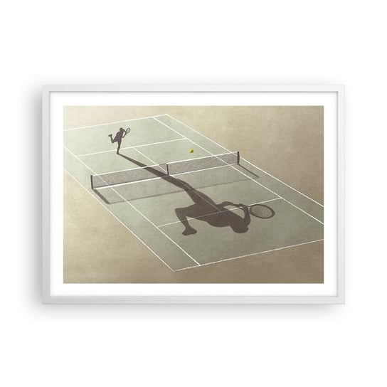 Obraz - Plakat - Pokonać siebie - 70x50cm - Tenis Korty Sport - Nowoczesny modny obraz Plakat rama biała ARTTOR ARTTOR