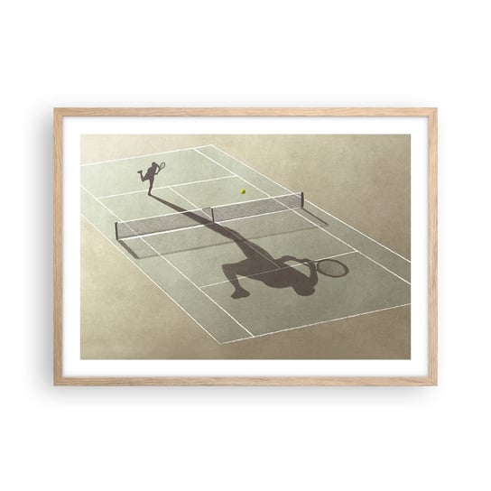 Obraz - Plakat - Pokonać siebie - 70x50cm - Tenis Korty Sport - Nowoczesny modny obraz Plakat rama jasny dąb ARTTOR ARTTOR