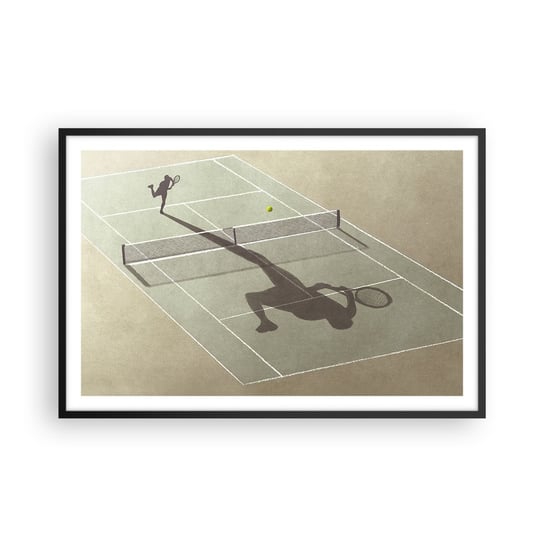 Obraz - Plakat - Pokonać siebie - 91x61cm - Tenis Korty Sport - Foto Plakaty na ścianę w czarnej ramie - Plakat do Salonu Sypialni ARTTOR ARTTOR