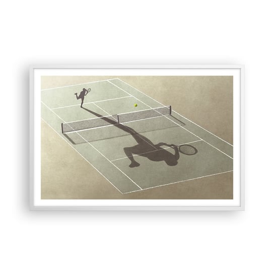 Obraz - Plakat - Pokonać siebie - 91x61cm - Tenis Korty Sport - Foto Plakaty na ścianę w ramie białej - Plakat do Salonu Sypialni ARTTOR ARTTOR