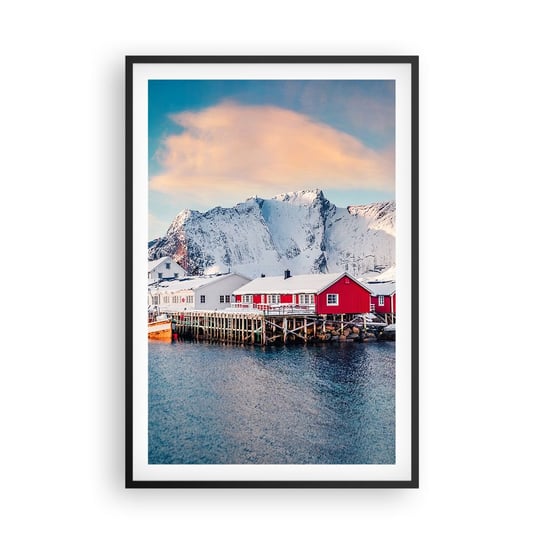 Obraz - Plakat - Północne ustronie - 61x91cm - Krajobraz Norwegia Lofoty - Foto Plakaty na ścianę w czarnej ramie - Plakat do Salonu Sypialni ARTTOR ARTTOR