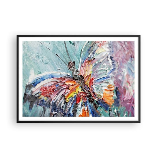 Obraz - Plakat - Pomalowany przez naturę - 100x70cm - Abstrakcja Motyl Sztuka - Foto Plakaty w ramie koloru czarnego do Salonu Sypialni ARTTOR ARTTOR