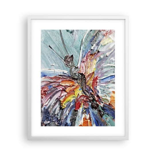 Obraz - Plakat - Pomalowany przez naturę - 40x50cm - Abstrakcja Motyl Sztuka - Foto Plakaty w ramie koloru białego do Salonu Sypialni ARTTOR ARTTOR