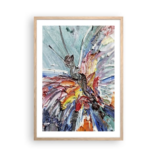 Obraz - Plakat - Pomalowany przez naturę - 50x70cm - Abstrakcja Motyl Sztuka - Nowoczesny modny obraz Plakat rama jasny dąb ARTTOR ARTTOR