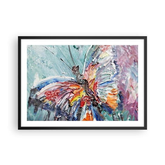 Obraz - Plakat - Pomalowany przez naturę - 70x50cm - Abstrakcja Motyl Sztuka - Nowoczesny modny obraz Plakat czarna rama ARTTOR ARTTOR