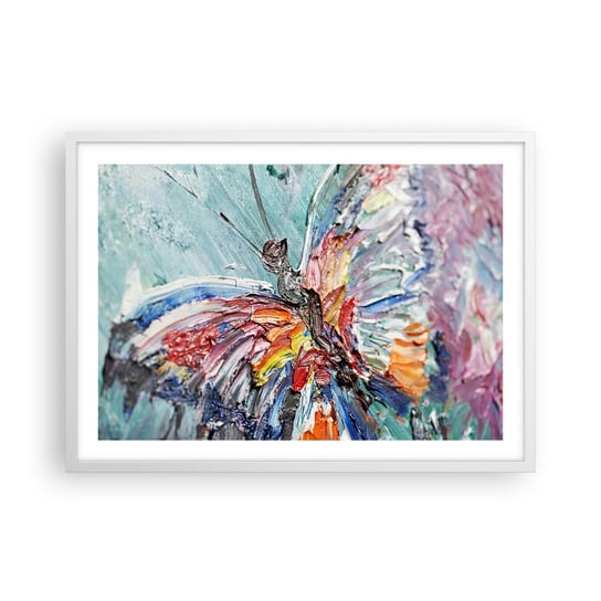 Obraz - Plakat - Pomalowany przez naturę - 70x50cm - Abstrakcja Motyl Sztuka - Nowoczesny modny obraz Plakat rama biała ARTTOR ARTTOR
