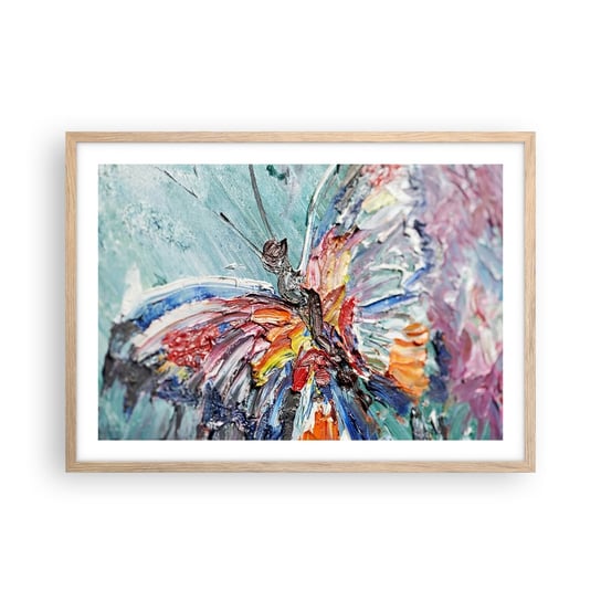 Obraz - Plakat - Pomalowany przez naturę - 70x50cm - Abstrakcja Motyl Sztuka - Nowoczesny modny obraz Plakat rama jasny dąb ARTTOR ARTTOR