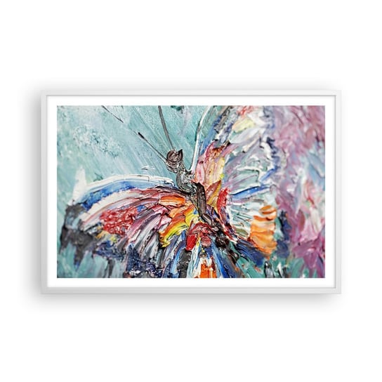 Obraz - Plakat - Pomalowany przez naturę - 91x61cm - Abstrakcja Motyl Sztuka - Foto Plakaty na ścianę w ramie białej - Plakat do Salonu Sypialni ARTTOR ARTTOR