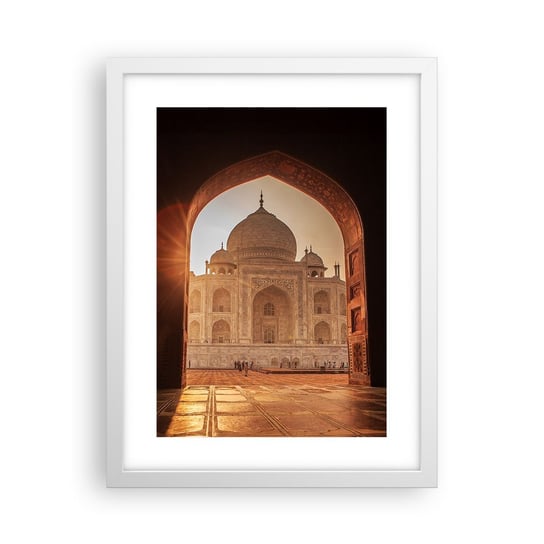 Obraz - Plakat - Pomnik nieziemskiej miłości - 30x40cm - Architektura Indie Świątynia - Foto Plakaty na ścianę w ramie białej - Plakat do Salonu Sypialni ARTTOR ARTTOR