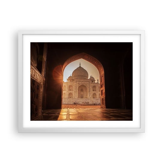 Obraz - Plakat - Pomnik nieziemskiej miłości - 50x40cm - Architektura Indie Świątynia - Foto Plakaty w ramie koloru białego do Salonu Sypialni ARTTOR ARTTOR