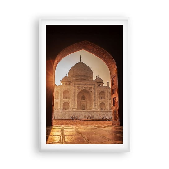 Obraz - Plakat - Pomnik nieziemskiej miłości - 61x91cm - Architektura Indie Świątynia - Foto Plakaty na ścianę w ramie białej - Plakat do Salonu Sypialni ARTTOR ARTTOR