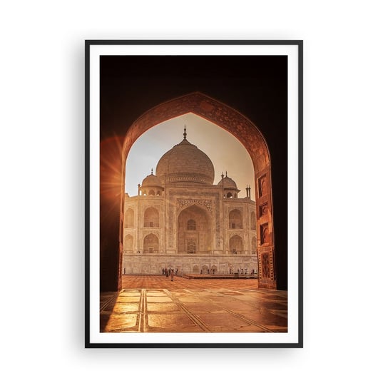 Obraz - Plakat - Pomnik nieziemskiej miłości - 70x100cm - Architektura Indie Świątynia - Foto Plakaty w ramie koloru czarnego do Salonu Sypialni ARTTOR ARTTOR