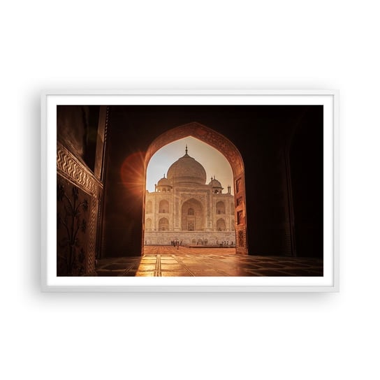 Obraz - Plakat - Pomnik nieziemskiej miłości - 91x61cm - Architektura Indie Świątynia - Foto Plakaty na ścianę w ramie białej - Plakat do Salonu Sypialni ARTTOR ARTTOR
