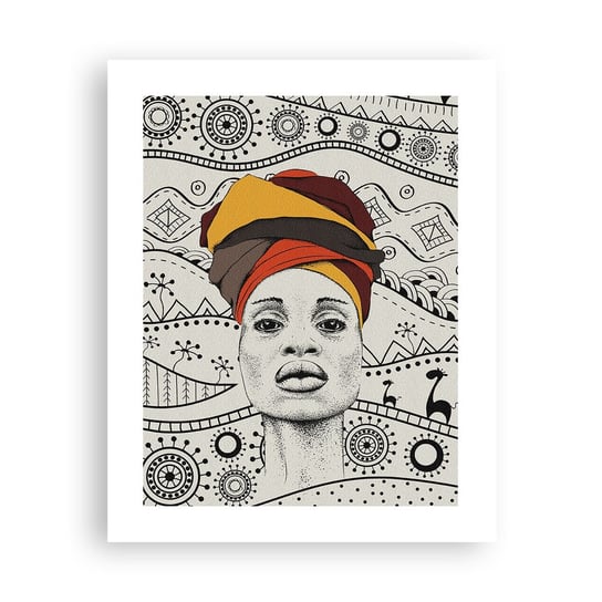 Obraz - Plakat - Portret afrykański - 40x50cm - Afryka Kobieta Turban - Foto Plakaty bez ramy do Salonu Sypialni ARTTOR ARTTOR