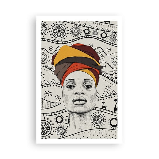 Obraz - Plakat - Portret afrykański - 61x91cm - Afryka Kobieta Turban - Foto Plakaty na ścianę bez ramy - Plakat do Salonu Sypialni ARTTOR ARTTOR