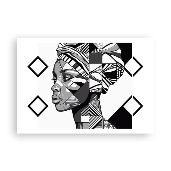 Obraz - Plakat - Portret etniczny - 100x70cm - Portret Afroamerykanka Turban - Foto Plakaty bez ramy na ścianę do Salonu Sypialni ARTTOR ARTTOR