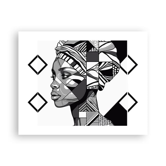 Obraz - Plakat - Portret etniczny - 50x40cm - Portret Afroamerykanka Turban - Foto Plakaty bez ramy do Salonu Sypialni ARTTOR ARTTOR