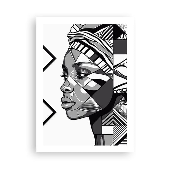 Obraz - Plakat - Portret etniczny - 50x70cm - Portret Afroamerykanka Turban - Nowoczesny modny obraz Plakat bez ramy do Salonu Sypialni ARTTOR ARTTOR