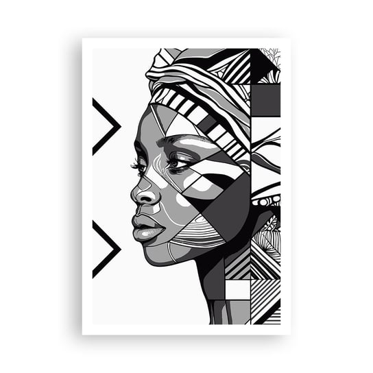 Obraz - Plakat - Portret etniczny - 70x100cm - Portret Afroamerykanka Turban - Foto Plakaty bez ramy na ścianę do Salonu Sypialni ARTTOR ARTTOR