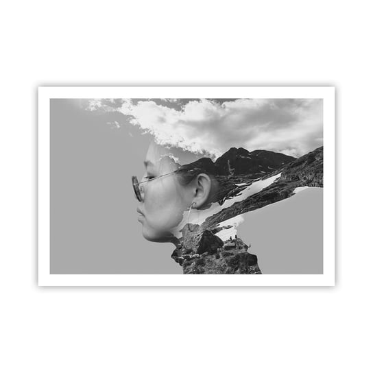 Obraz - Plakat - Portret górny i chmurny - 91x61cm - Abstrakcja Głowa Kobiety Fantasy - Foto Plakaty na ścianę bez ramy - Plakat do Salonu Sypialni ARTTOR ARTTOR