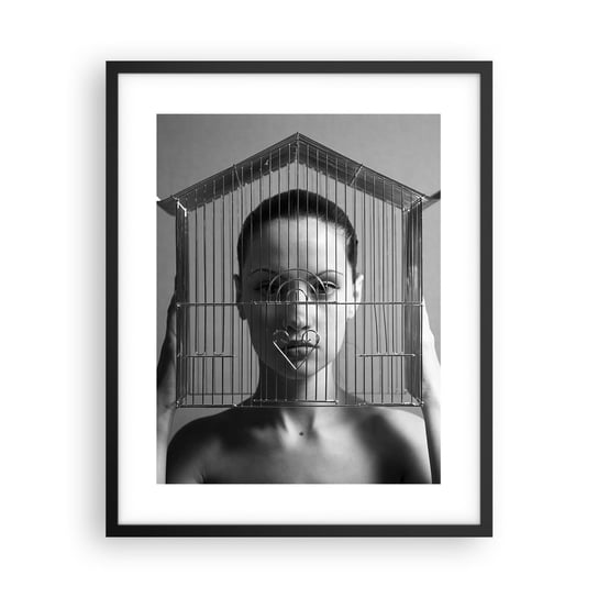 Obraz - Plakat - Portret nieco surrealistyczny - 40x50cm - Kobieta Sztuka Modelka - Foto Plakaty w ramie koloru czarnego do Salonu Sypialni ARTTOR ARTTOR