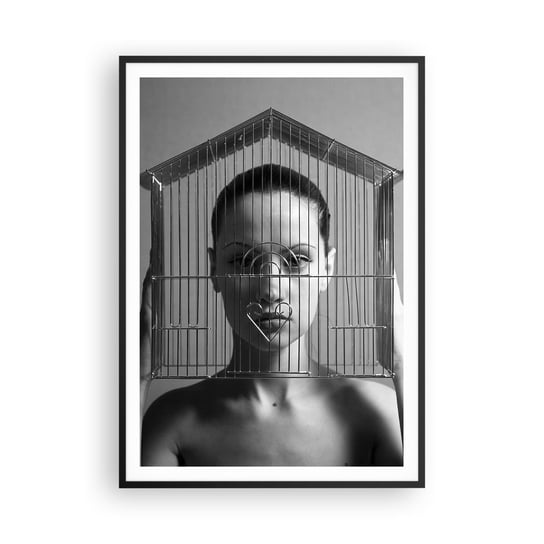 Obraz - Plakat - Portret nieco surrealistyczny - 70x100cm - Kobieta Sztuka Modelka - Foto Plakaty w ramie koloru czarnego do Salonu Sypialni ARTTOR ARTTOR