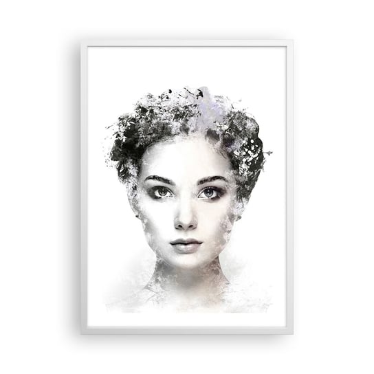 Obraz - Plakat - Portret niezwykle stylowy - 50x70cm - Twarz Kobiety Kobieta Abstrakcja - Nowoczesny modny obraz Plakat rama biała ARTTOR ARTTOR