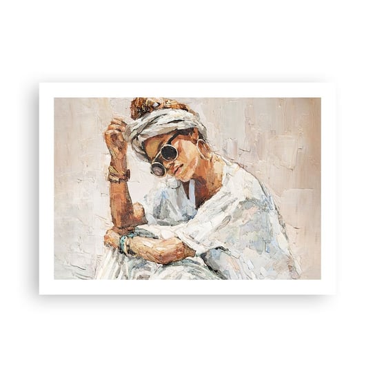 Obraz - Plakat - Portret w pełnym słońcu - 70x50cm - Portret Boho Olejny - Nowoczesny modny obraz Plakat bez ramy do Salonu Sypialni ARTTOR ARTTOR