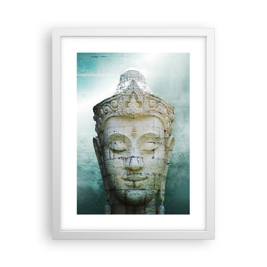 Obraz - Plakat - Poszukując światła - 30x40cm - Budda Posąg Buddy Azja - Foto Plakaty na ścianę w ramie białej - Plakat do Salonu Sypialni ARTTOR ARTTOR