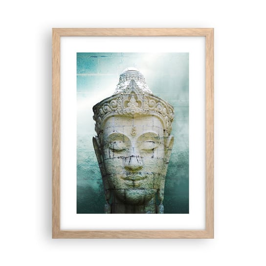 Obraz - Plakat - Poszukując światła - 30x40cm - Budda Posąg Buddy Azja - Foto Plakaty na ścianę w ramie jasny dąb - Plakat do Salonu Sypialni ARTTOR ARTTOR