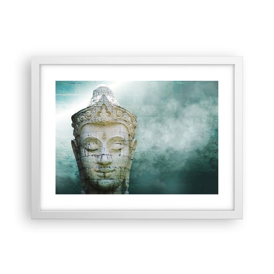 Obraz - Plakat - Poszukując światła - 40x30cm - Budda Posąg Buddy Azja - Foto Plakaty na ścianę w ramie białej - Plakat do Salonu Sypialni ARTTOR ARTTOR