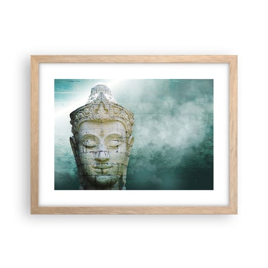 Obraz - Plakat - Poszukując światła - 40x30cm - Budda Posąg Buddy Azja - Foto Plakaty na ścianę w ramie jasny dąb - Plakat do Salonu Sypialni ARTTOR ARTTOR