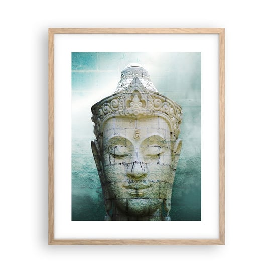 Obraz - Plakat - Poszukując światła - 40x50cm - Budda Posąg Buddy Azja - Foto Plakaty w ramie koloru jasny dąb do Salonu Sypialni ARTTOR ARTTOR
