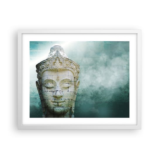 Obraz - Plakat - Poszukując światła - 50x40cm - Budda Posąg Buddy Azja - Foto Plakaty w ramie koloru białego do Salonu Sypialni ARTTOR ARTTOR