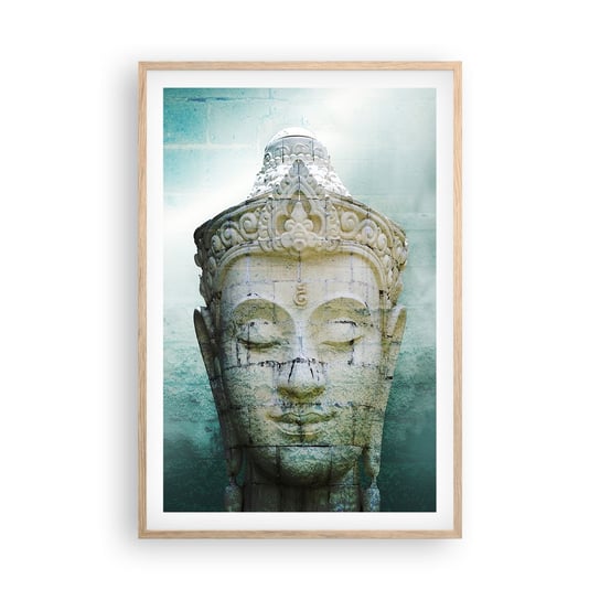 Obraz - Plakat - Poszukując światła - 61x91cm - Budda Posąg Buddy Azja - Foto Plakaty na ścianę w ramie jasny dąb - Plakat do Salonu Sypialni ARTTOR ARTTOR